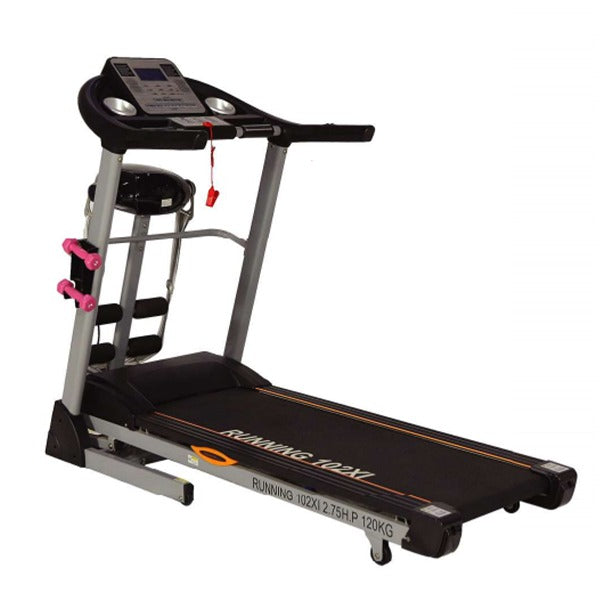 Motorized Treadmill 4 in 1 Running 102 with Dumbbells, Twister Board & Vibration Machine