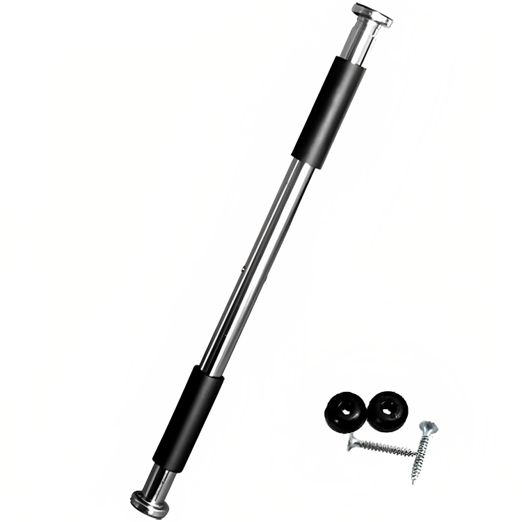 Door Gym / Pull up  Bar - Silver with Black Handle - Adjustable 100 cm