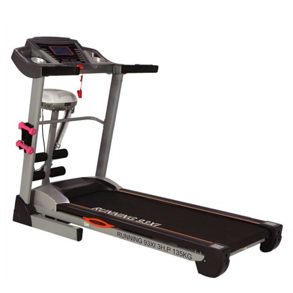 Motorized Treadmill 4 in 1 Running 93 with Dumbbells, Twister Board & Vibration Machine