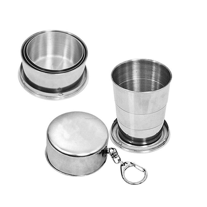 Outdoor Foldable Collapsible Water Glass Stainless Steel Portable 300ML